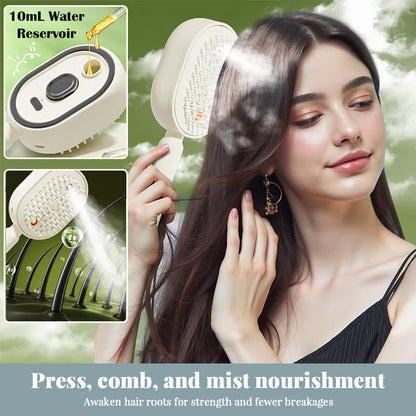 3-in-1 Steaming Hair Brush for Less Breakage & Smooth Shiny Hair