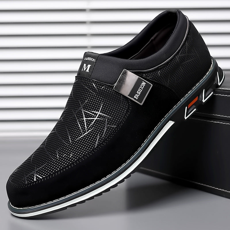 Trendy Color-Blocked Geometric Pattern Casual Shoes for Men