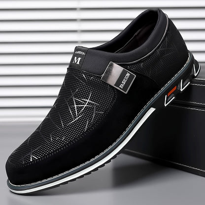 Trendy Color-Blocked Geometric Pattern Casual Shoes for Men