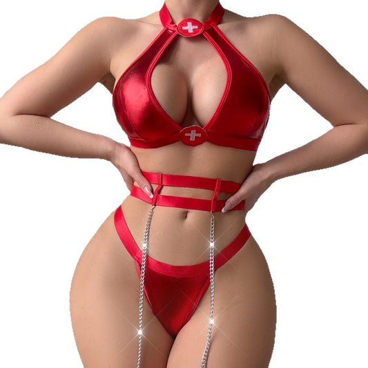 Halloween Temptation Nurse Role-Playing Lingerie - Five Piece Set