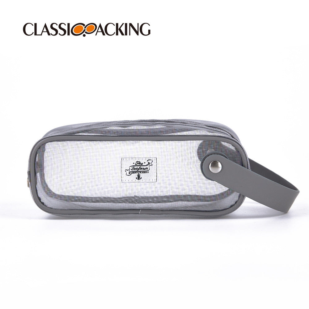 Portable Stationery Bag Student Mesh Transparent Pencil Case