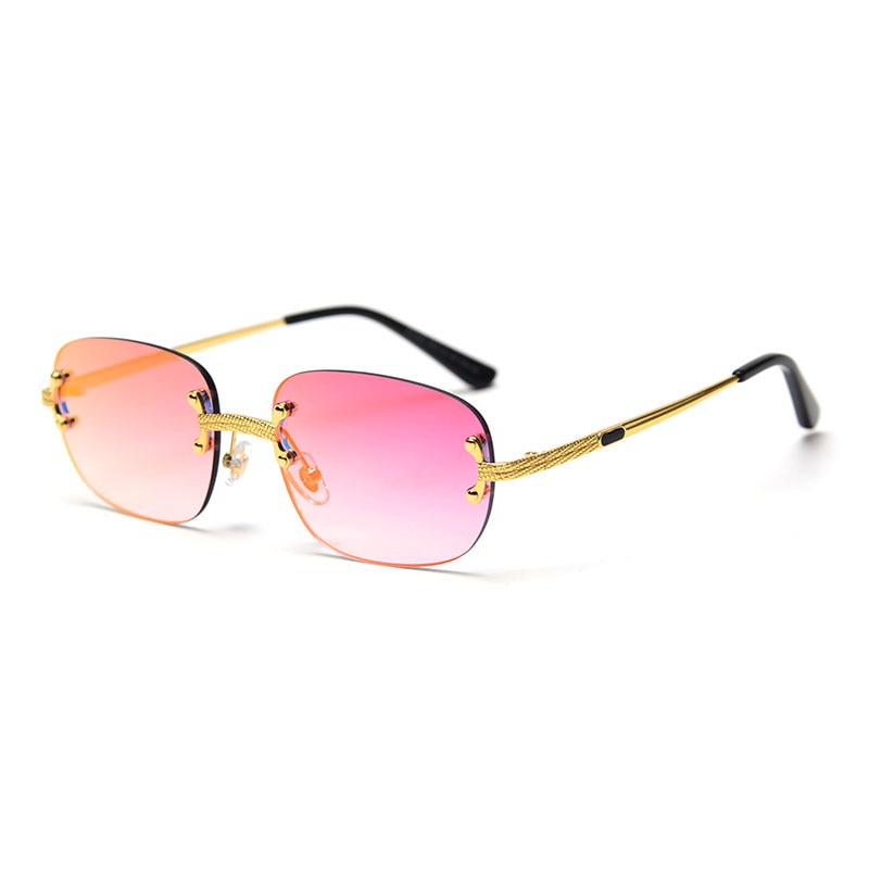 Retro Rimless Square Sunglasses - Luxury Frameless Eyewear for Men & Women