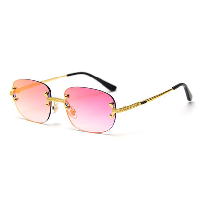Retro Rimless Square Sunglasses - Luxury Frameless Eyewear for Men & Women