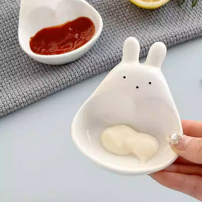 Cute Goose Ceramic Mini Dipping Plate - Small Sauce & Snack Dish for Home & BBQ