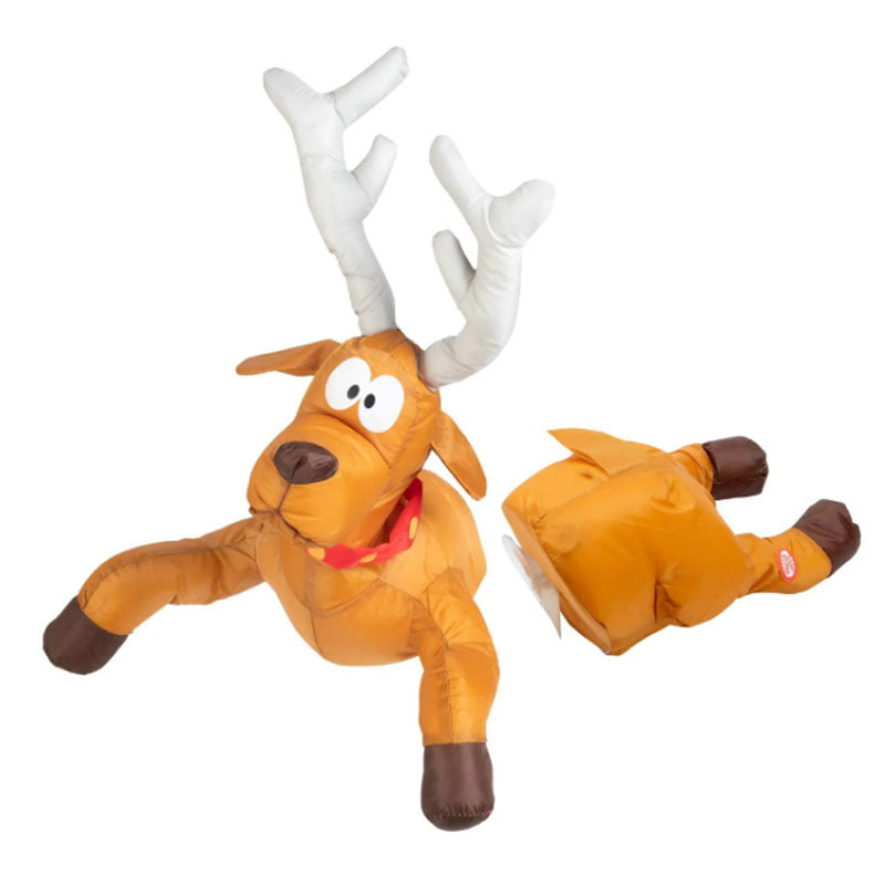Festive Animated Santa Stuck in Window Decor - Fun Holiday Party Accessory