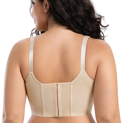 Anti-Sagging Lace Underwire Bra with Side Support for Large Bust