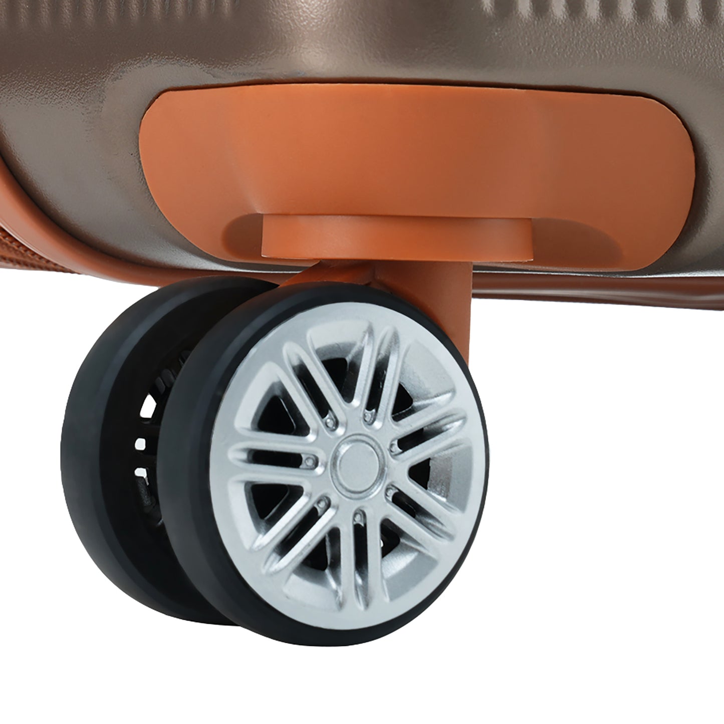 3-Piece Hardshell ABS Suitcase Set with Double Spinner Wheels & TSA Lock - Copper