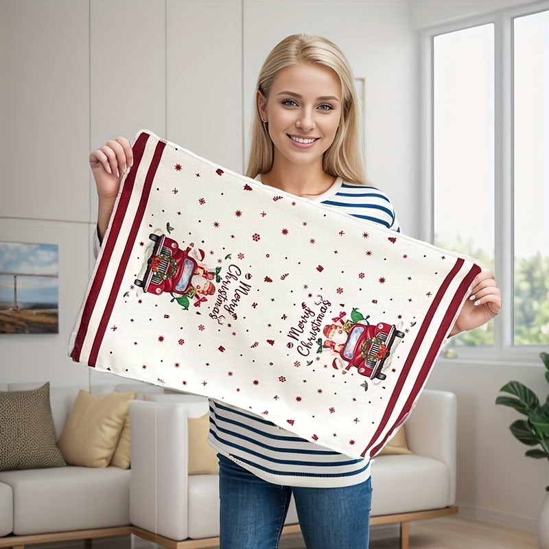 Christmas Kitchen Towels - Decorative Absorbent Dish Cloths for Holiday Decor