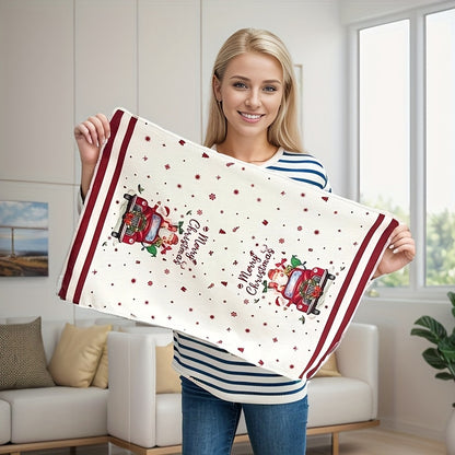 Christmas Kitchen Towels - Decorative Absorbent Dish Cloths for Holiday Decor