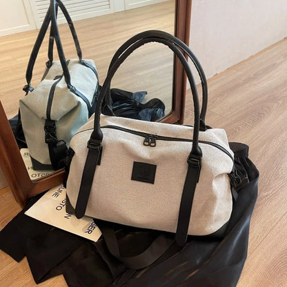 Stylish Contrast Color Travel Duffel Bag (Weekend/Gym Use)