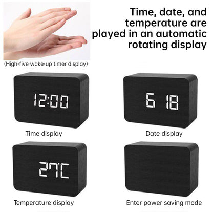 Modern Wooden LED Digital Desk Clock