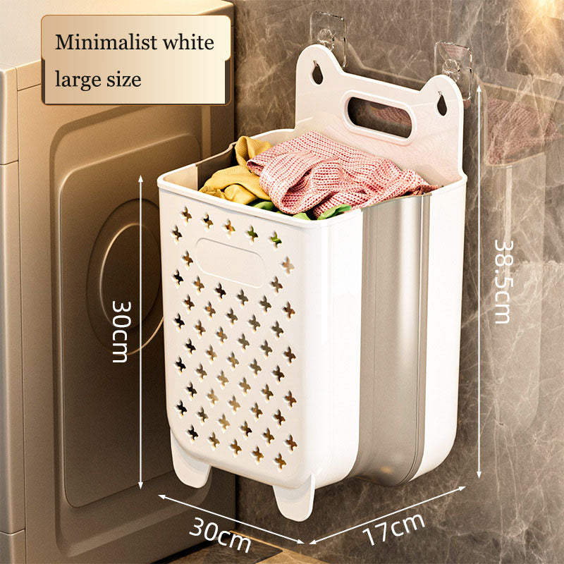 Foldable Wall-Mounted Laundry Basket – Space-Saving Collapsible Dirty Clothes Storage Bin for Bathroom & Bedroom