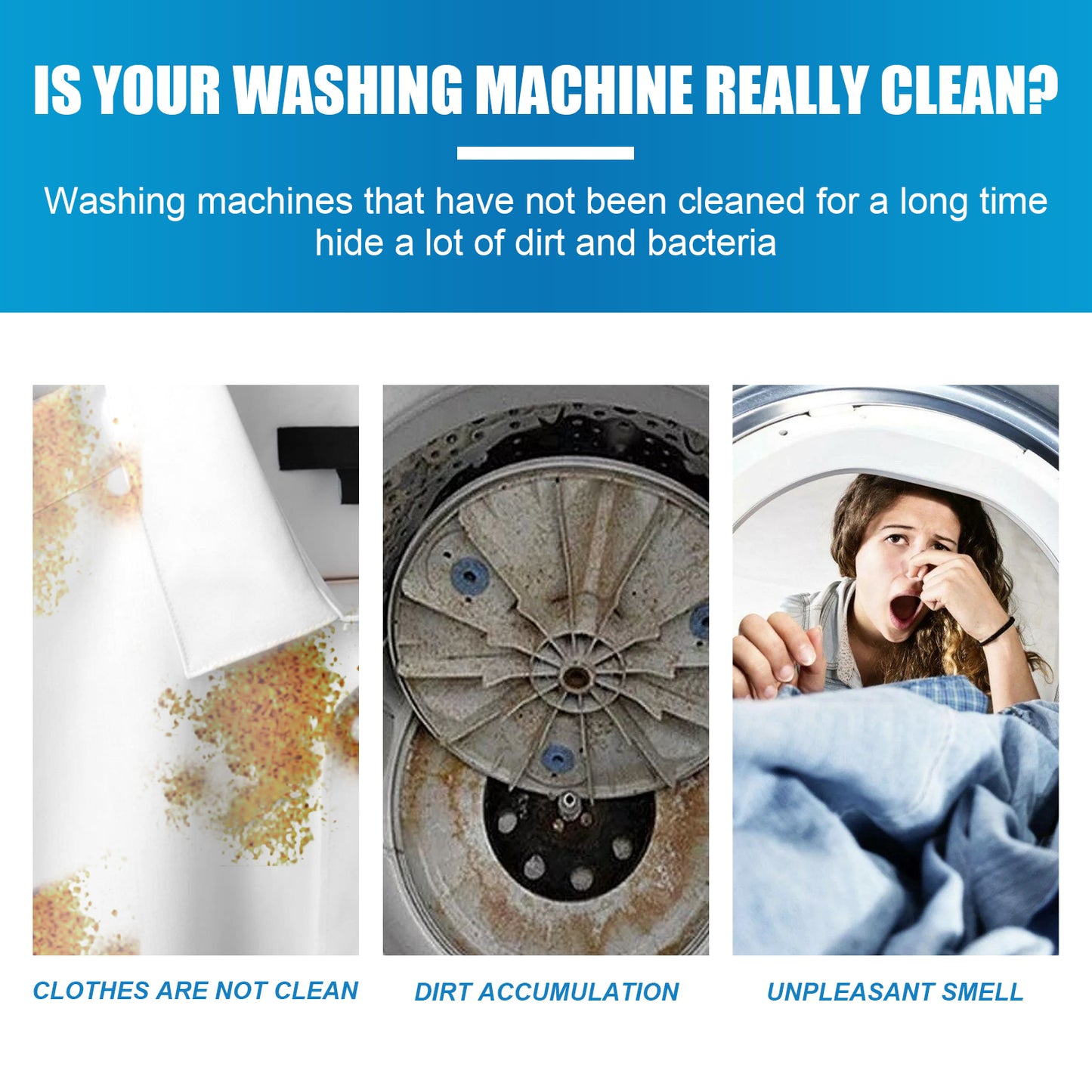 Washing Machine Tank Deep Cleaner | Anti-Bacterial Deodorizing Effervescent Sheet