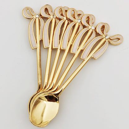 Elegant Swan Holder with Dessert Forks and Coffee Spoons