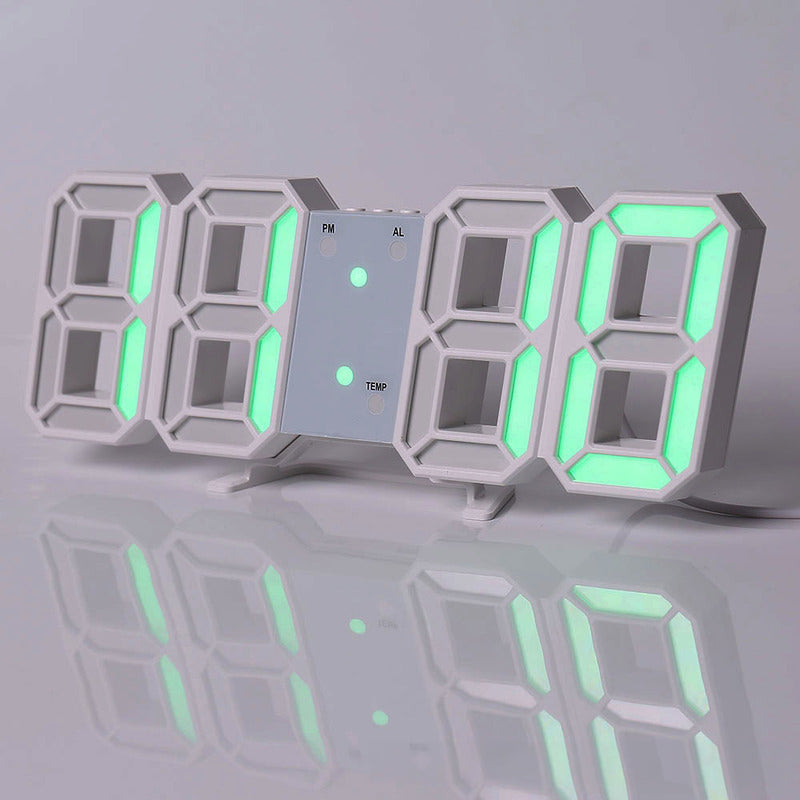 3D LED Digital Alarm Clock - Modern Wall & Desk Clock with Colorful Display
