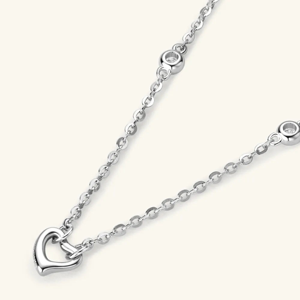 Dainty Moissanite Heart Pendant Necklace