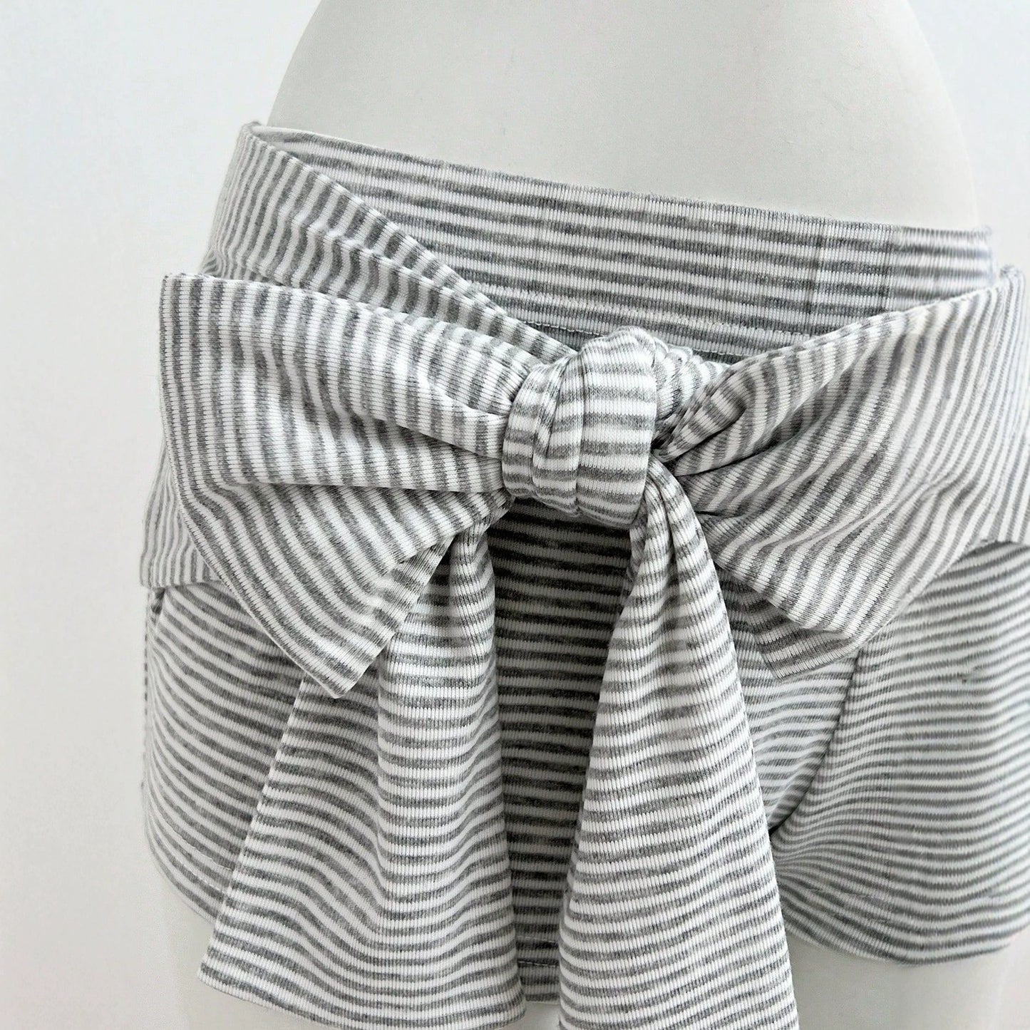 Trendy Low-Waisted Striped Shorts with Big Front Bow