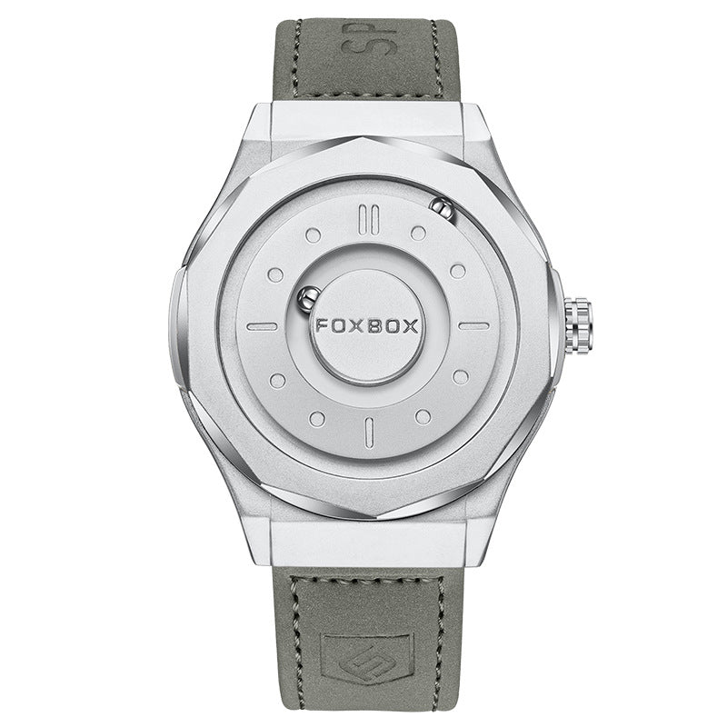 FOXBOX Men's High-Tech Magnetic Levitation Concept Watch (All Black).