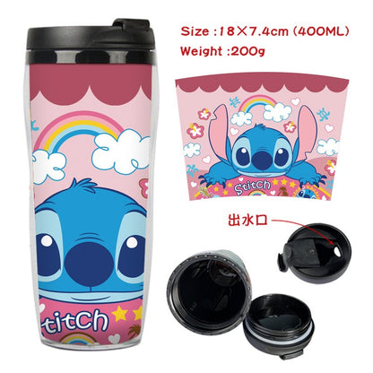 Cute Stitch Cartoon Double-Layer Insulated Travel Mug - 400ml