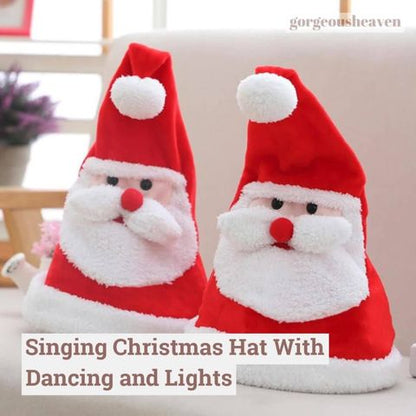 Electric Moving Christmas Santa Plush Toy | Light-Emitting & Singing Kawaii Xmas Hat