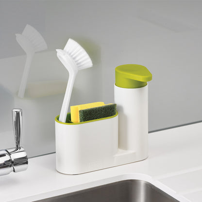 Multifunctional Kitchen Sink Caddy Organizer with Soap Dispenser Bottle