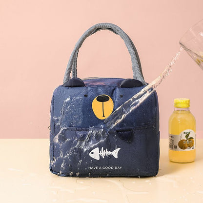 Portable Cartoon Insulated Thermal Lunch Bag for Kids & Adults - Cute Animal Picnic Cooler Tote