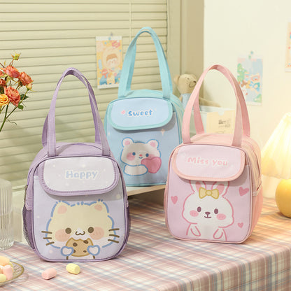 Cute Japanese Primary School Student Lunch Bag with Pocket