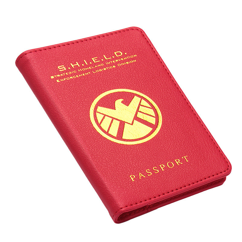 Marvel/DC Hero Inspired Passport Holder & Ticket Wallet (Red) - Travel Document Organizer