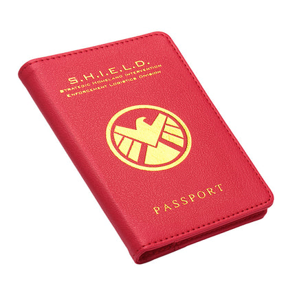 Marvel/DC Hero Inspired Passport Holder & Ticket Wallet (Red) - Travel Document Organizer