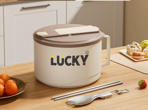 Anti-Scalding Drainable Noodle Bowl & Insulated Lunch Box