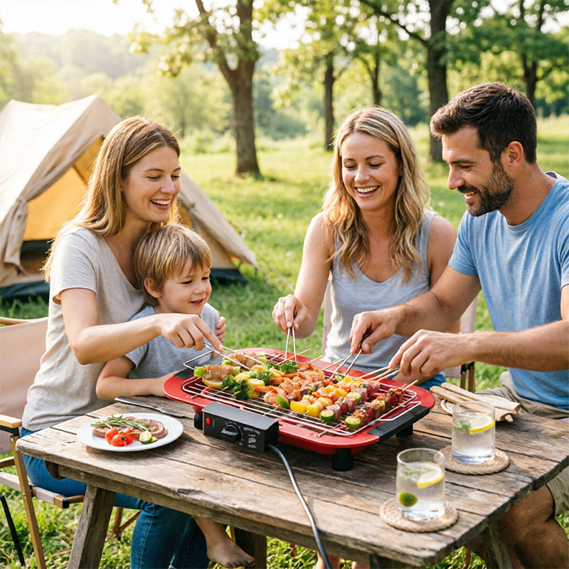 Smokeless Electric Barbecue Grill for Indoor Cooking & Outdoor Camping