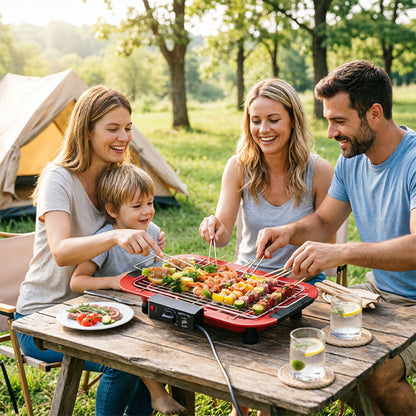 Smokeless Electric Barbecue Grill for Indoor Cooking & Outdoor Camping
