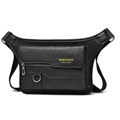 Men's Large Capacity Waterproof Faux Leather Crossbody Shoulder Messenger Bag