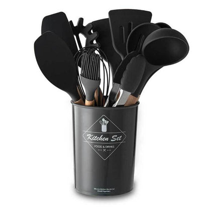 Non-Stick Kitchen Tools Set including Spatula, Spoon, and Tongs