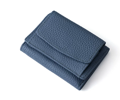 Slim Genuine Leather RFID Wallet with Money Clip and Card Slots