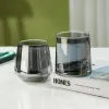 Luxury Electroplated Smoky Gray Crystal Glass | Modern Black Brandy & Whiskey Goblet
