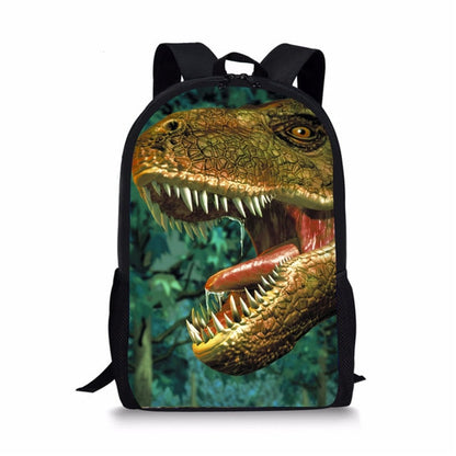 3D Dinosaur Print School Backpack for Boys - Orthopedic Kids Satchel & Schoolbag