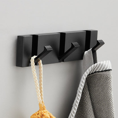 Modern Folding Wall Hooks Rack – Luxury Black & Gold Coat & Towel Hanger for Bathroom & Entryway