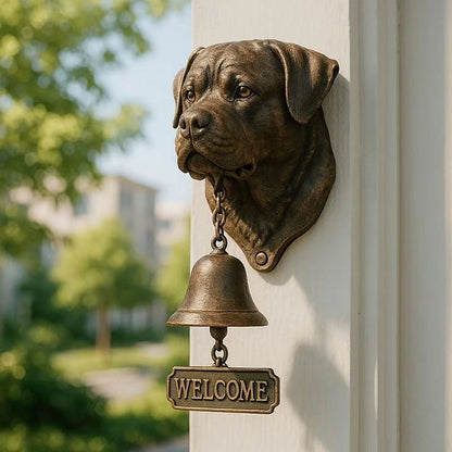 Vintage Dog Welcome Bell – Metal Wall-Mounted Merchant Chime for Home & Office Entrance