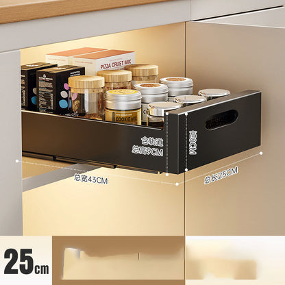 Multi-Purpose Pull-Out Kitchen Drawer Organizer – Sliding Storage Rack for Dishes, Spice Jars & Cabinets