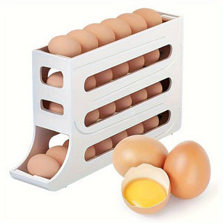 Automatic Rolling Egg Storage Box - Slide-Type Fridge Organizer