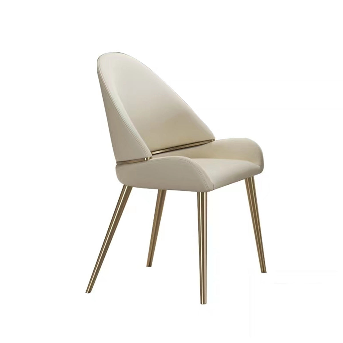 Modern PU Leather Dining Chair with Gold Metal Legs – Ergonomic Padded Seat for Home & Office (Set of 2)