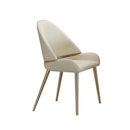 Modern PU Leather Dining Chair with Gold Metal Legs – Ergonomic Padded Seat for Home & Office (Set of 2)