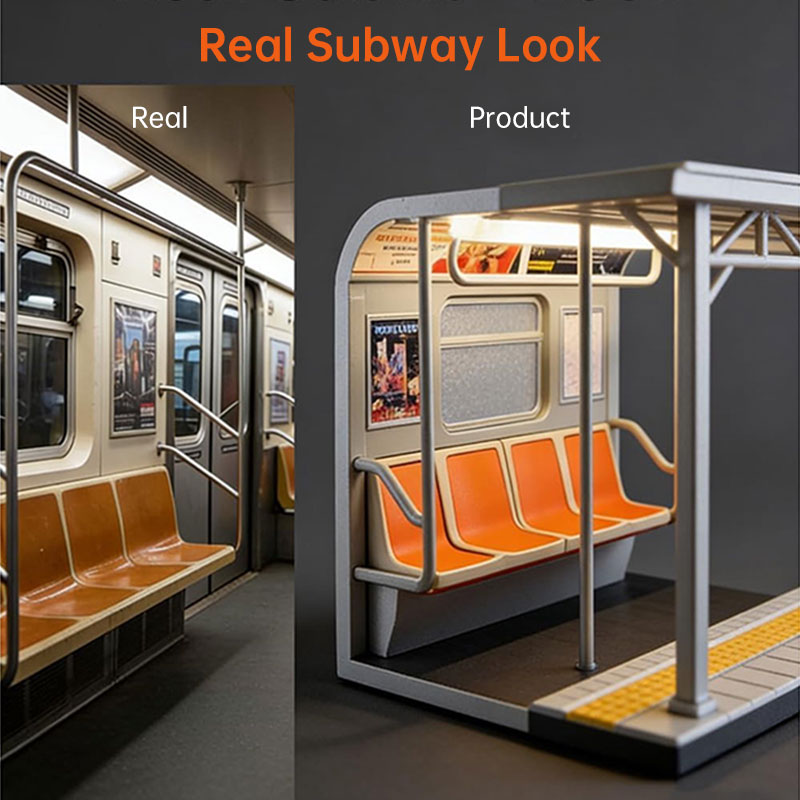 Retro Subway Train Table Lamp - Vintage Metro Style Warm LED Desk Light