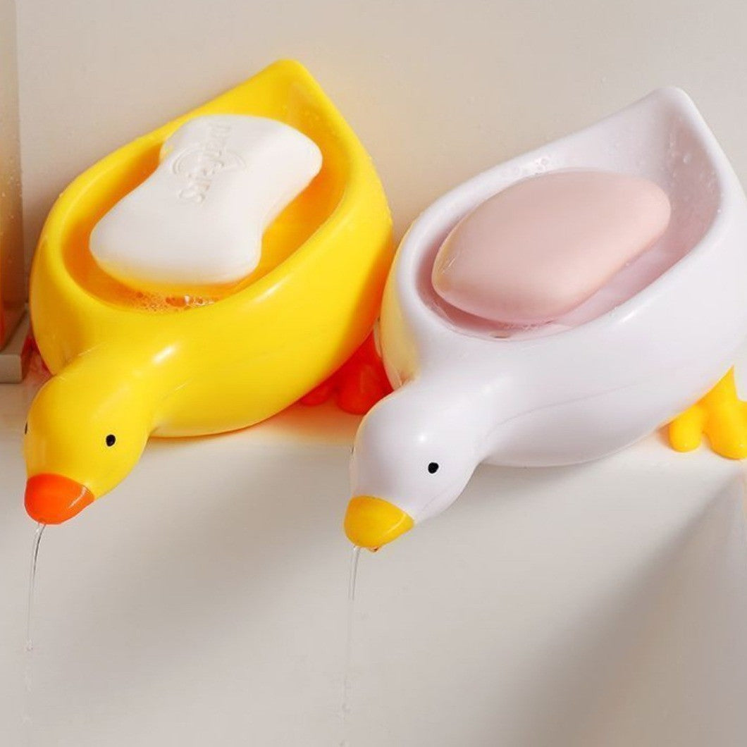 Cute Little Yellow Duck Soap Box with Draining Spout