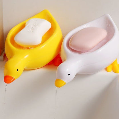 Cute Little Yellow Duck Soap Box with Draining Spout