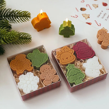 4Pcs Christmas Scented Candle Set – Santa Claus, Snowman & Elk Aromatherapy Candles for Festive Decor & Gifting