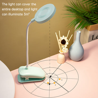 Rechargeable Clip-on LED Desk Lamp - Eye Protection Study Light for Dormitory & Bedroom