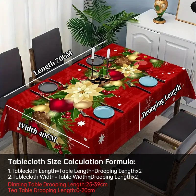 Festive Christmas Table Runner - Pine Holly Needle Holiday Dining Decor