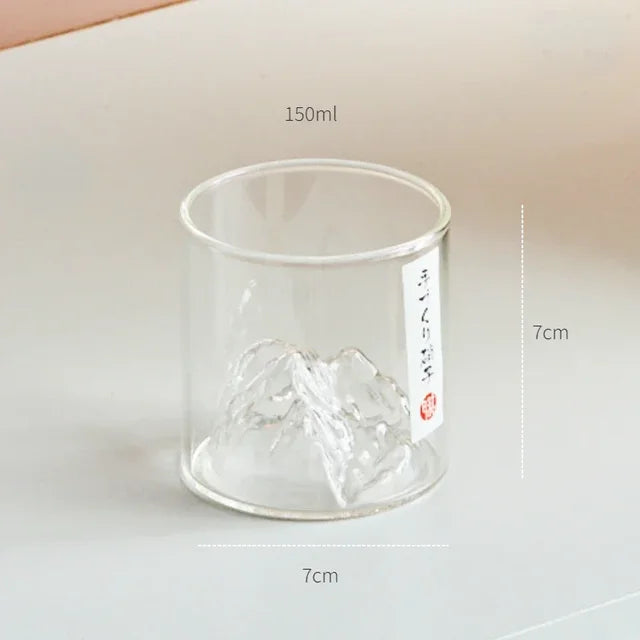 Heat-Resistant Mountain Range Glass Cup for Whisky & Coffee